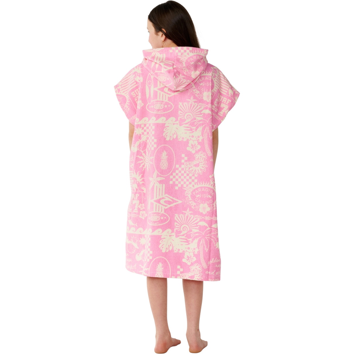 2026 Rip Curl Junior Mixed Hooded Towel 00GGTO - Natural / Pink